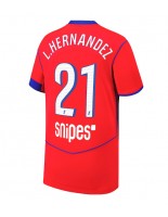 Moške Nogometnih dresov Paris Saint-Germain Lucas Hernandez #21 Tretji 2025-26 Kratki rokavi Moške Nogometnih dresov Paris Saint-Germain Lucas Hernandez #21 Tretji 2025-26 Kratki rokavi